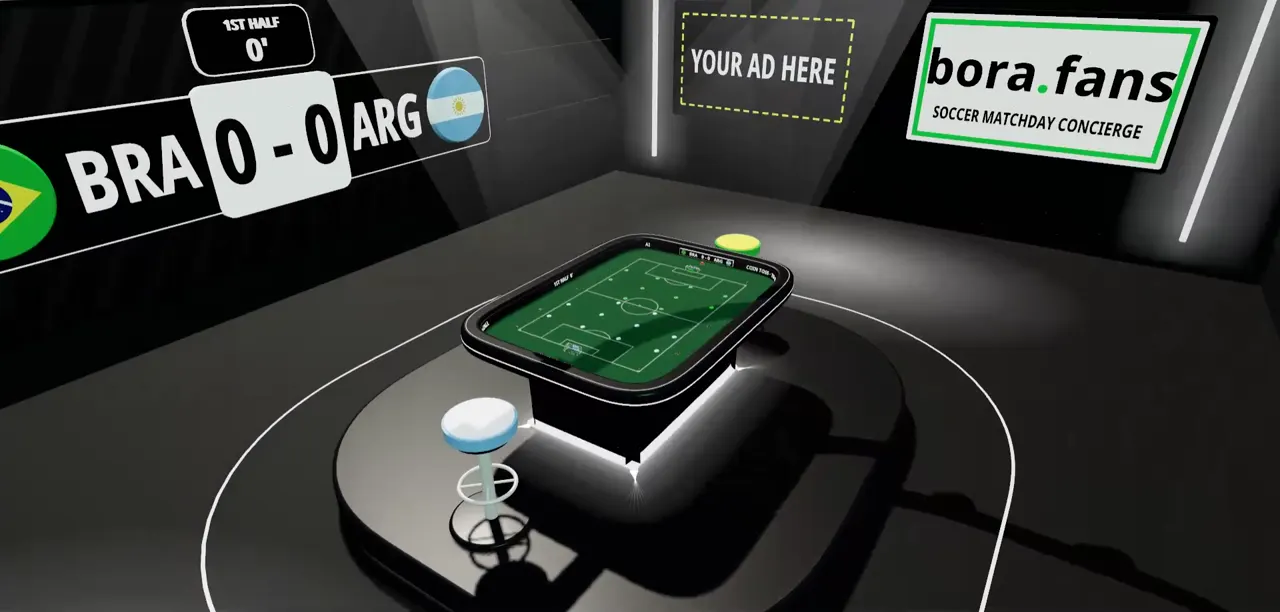 La salle d'esport, sa table sous les projecteurs